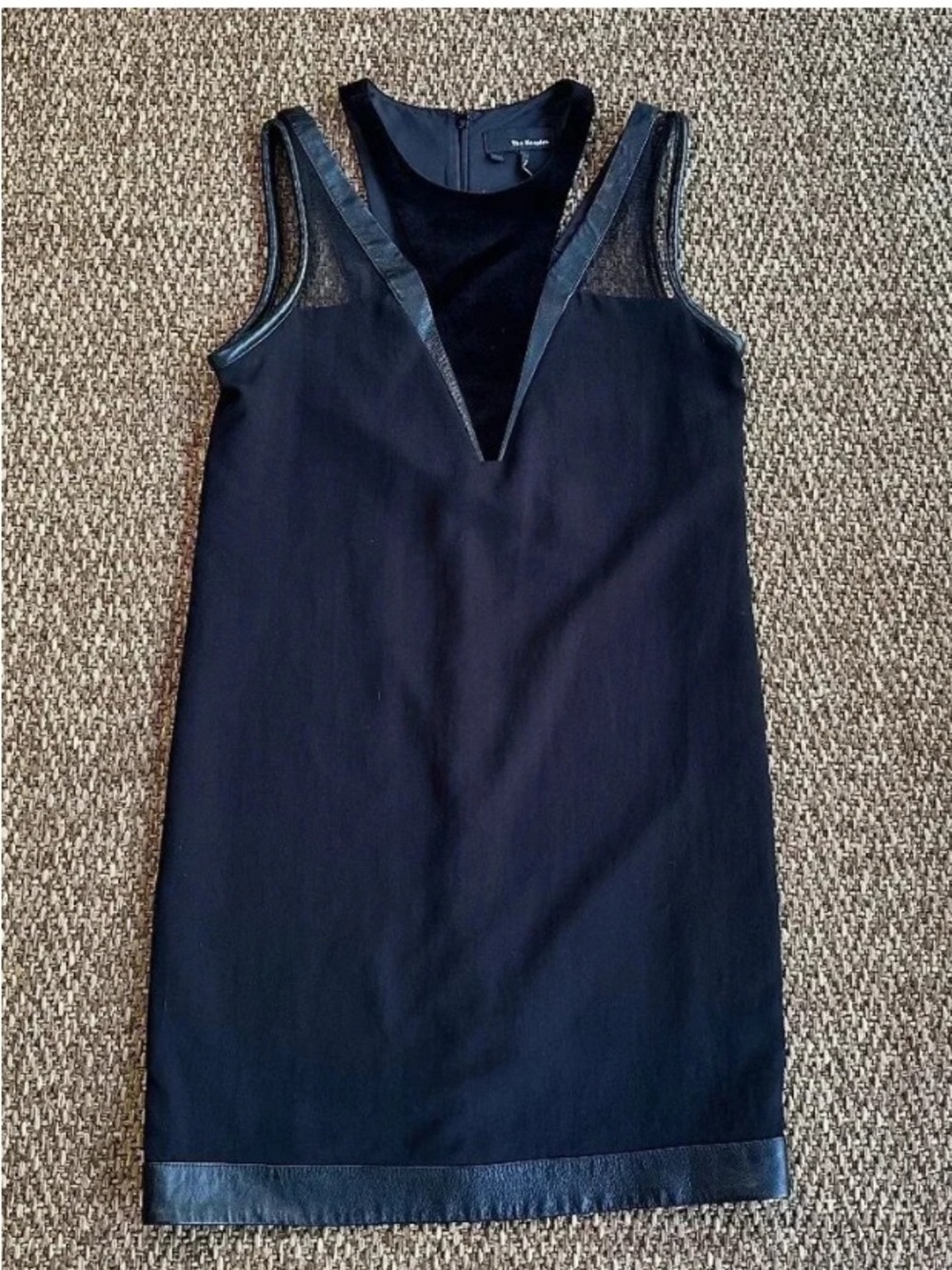 The Kooples Black Sleeveless V-Neck Shift Dress